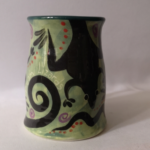 Unique and Fun Dream Lizards Studio Art Pottery Coffee Tea Mug, Laura Taylor - Picture 2 of 7